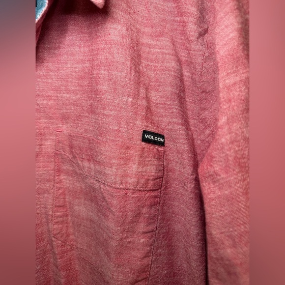 Volcom Long Sleeve Button-Up Shirt size XL red - Picture 3 of 4